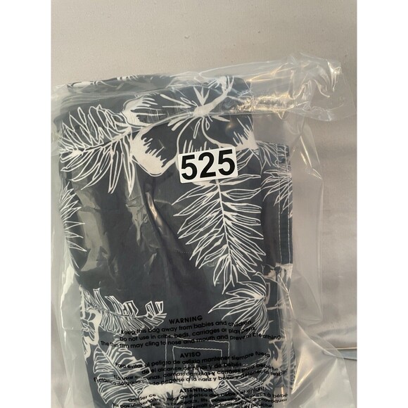 OP Boardshorts Men Size Small 28-30 Black Hawaiian Floral Swimwear Trunks - Picture 7 of 7